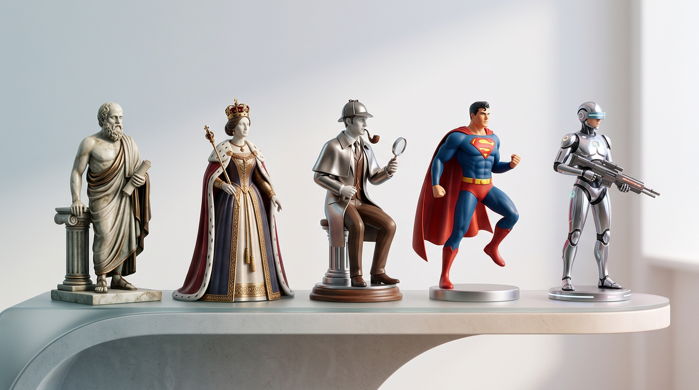 A graphic comparison chart illustrating the diverse range of AI personas available for content creation.