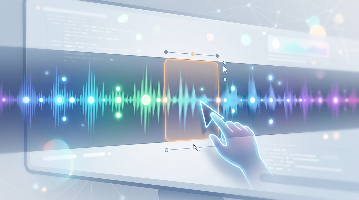 A close-up of a digital audio workstation screen showing a waveform being edited for rhythmic precision.