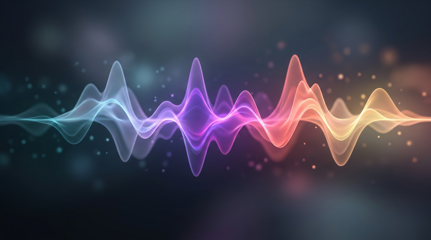 Digital waveform visualization representing AI voice generation.