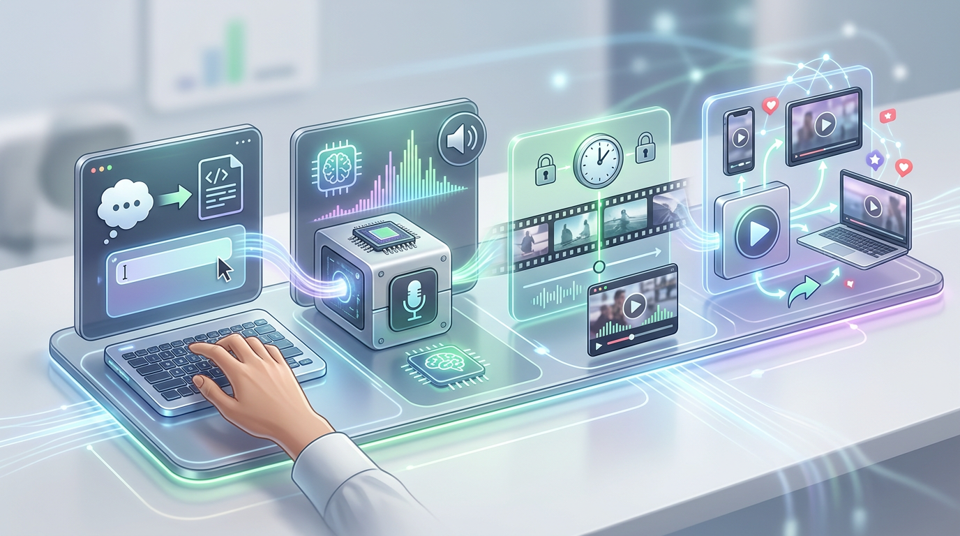 An infographic showing the four-step process of creating a viral fan-dub using AI voice technology.