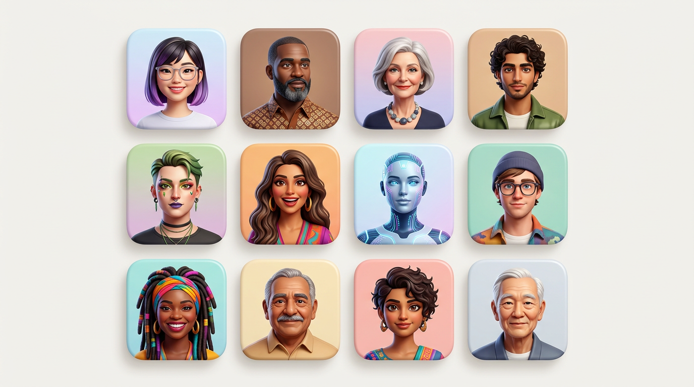 A selection of various AI personas available for creators to use in their content.