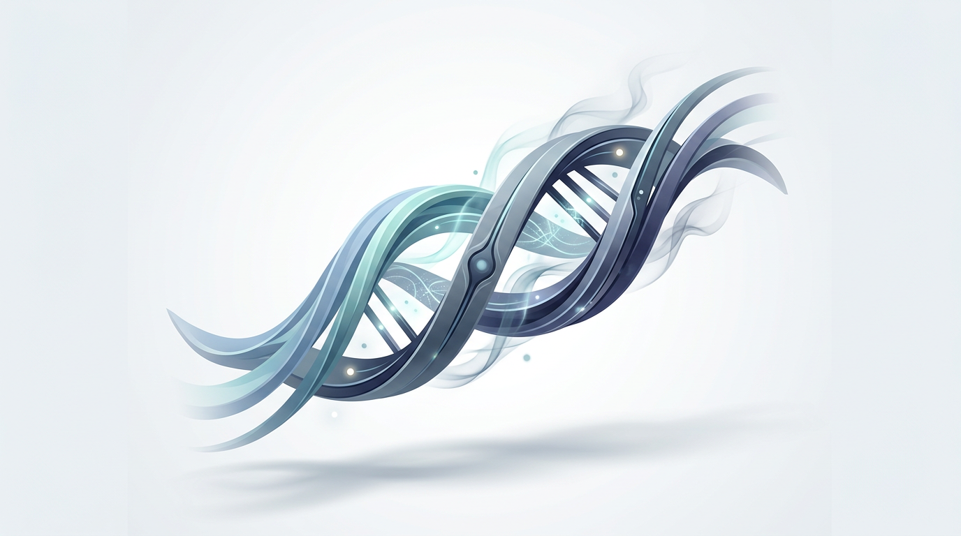 Abstract graphic representation of character performance traits including calm, authority, and mystery.