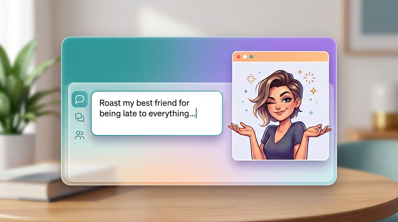 A user interface showing a funny prompt being typed into an AI celebrity video generator.