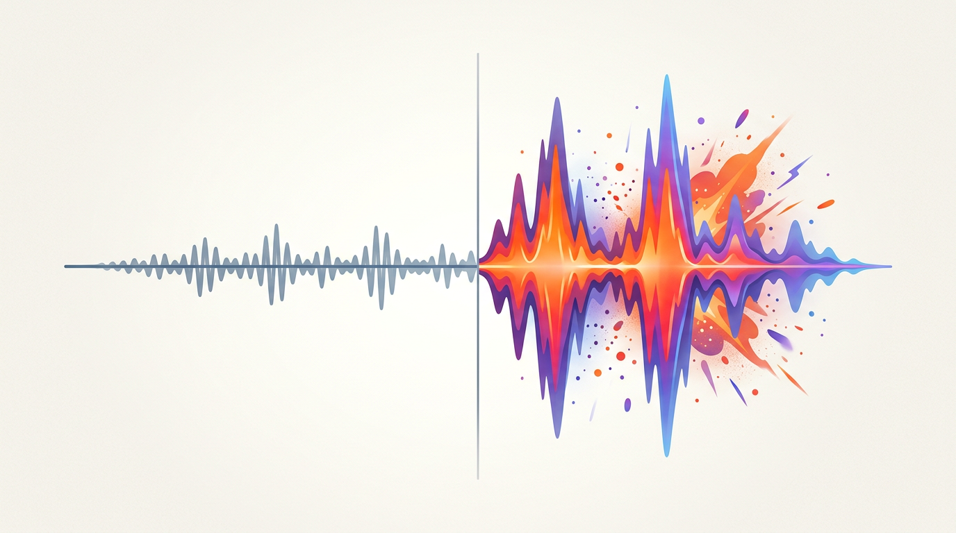 Comparison of generic AI voice output versus persona-driven AI output.