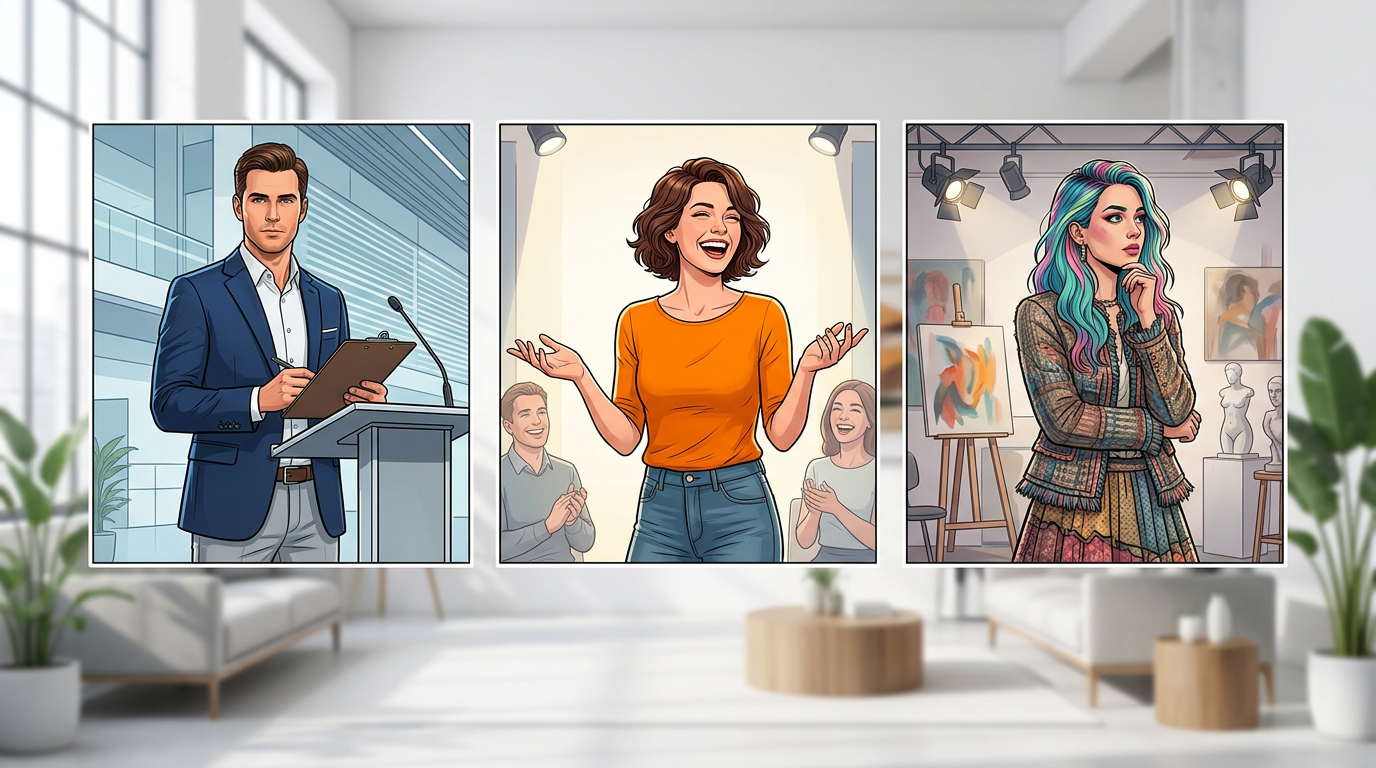 A table graphic showing different AI persona categories and their best use cases.