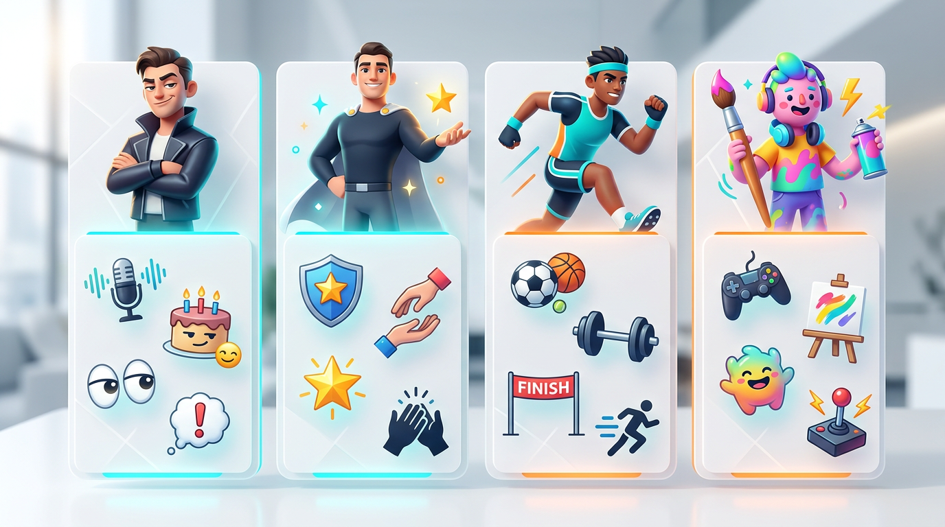 A framework chart matching character archetypes to content creation use cases