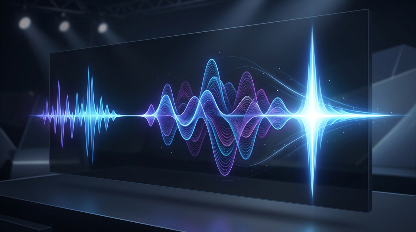 A stylized infographic showing the components of a commanding vocal performance.