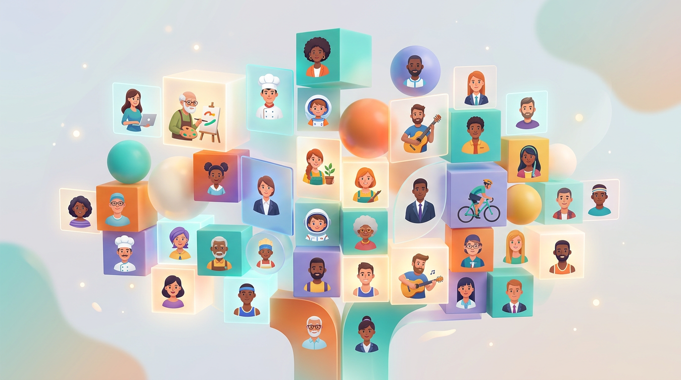 A collage of various character types representing the breadth of the Fanfun character library.