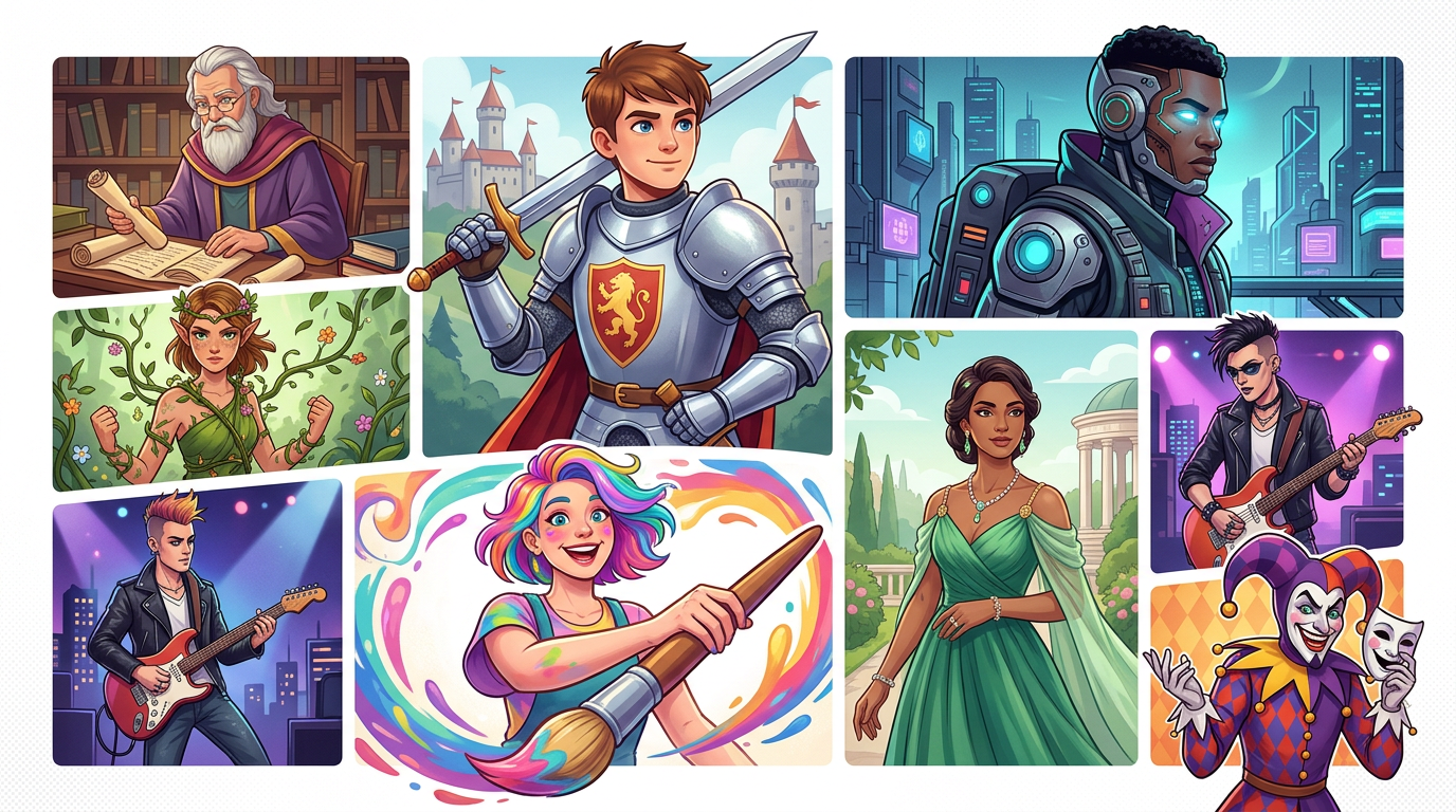 A selection of various AI personalities representing the diversity of the Fanfun character library.