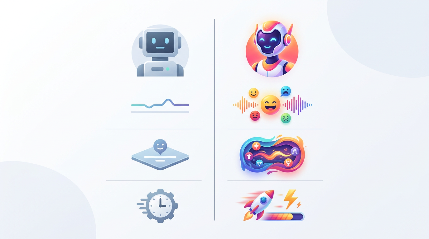 Comparison chart showing why Fanfun AI personas outperform generic text-to-speech tools for creative projects.