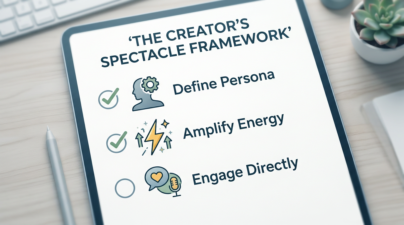 A checklist graphic for content creators looking to build a high-energy personal brand.