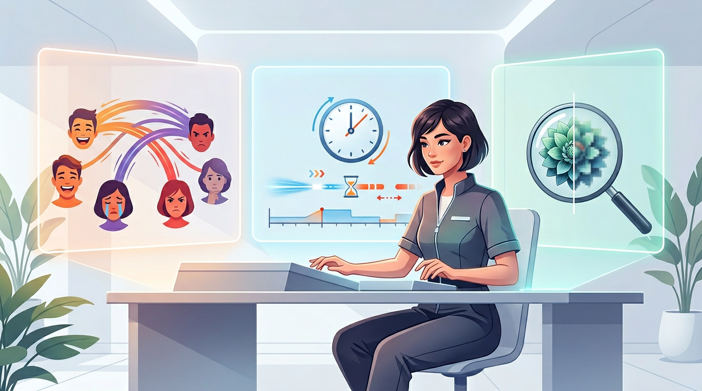 An infographic chart displaying the key metrics for evaluating high-quality AI voice generators.