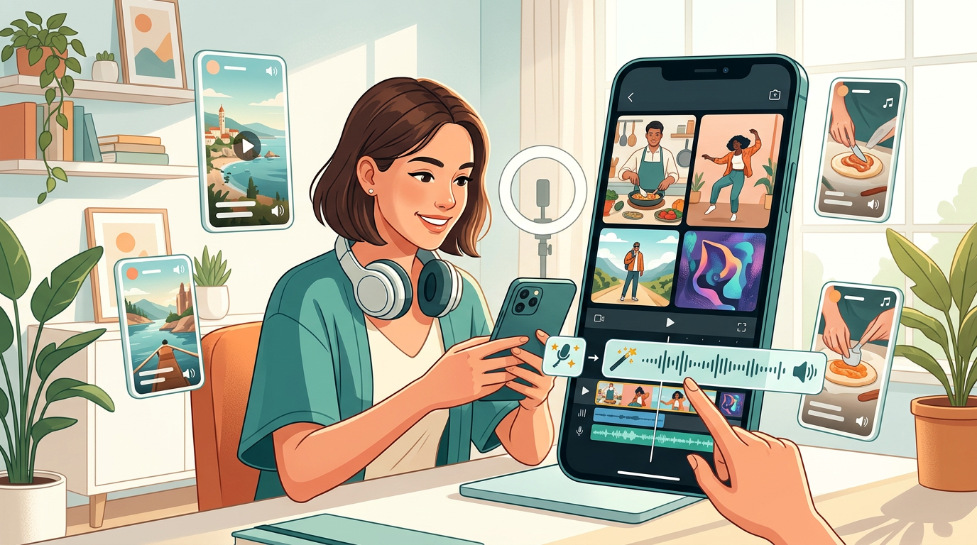 Examples of social media content created using AI voice generators.
