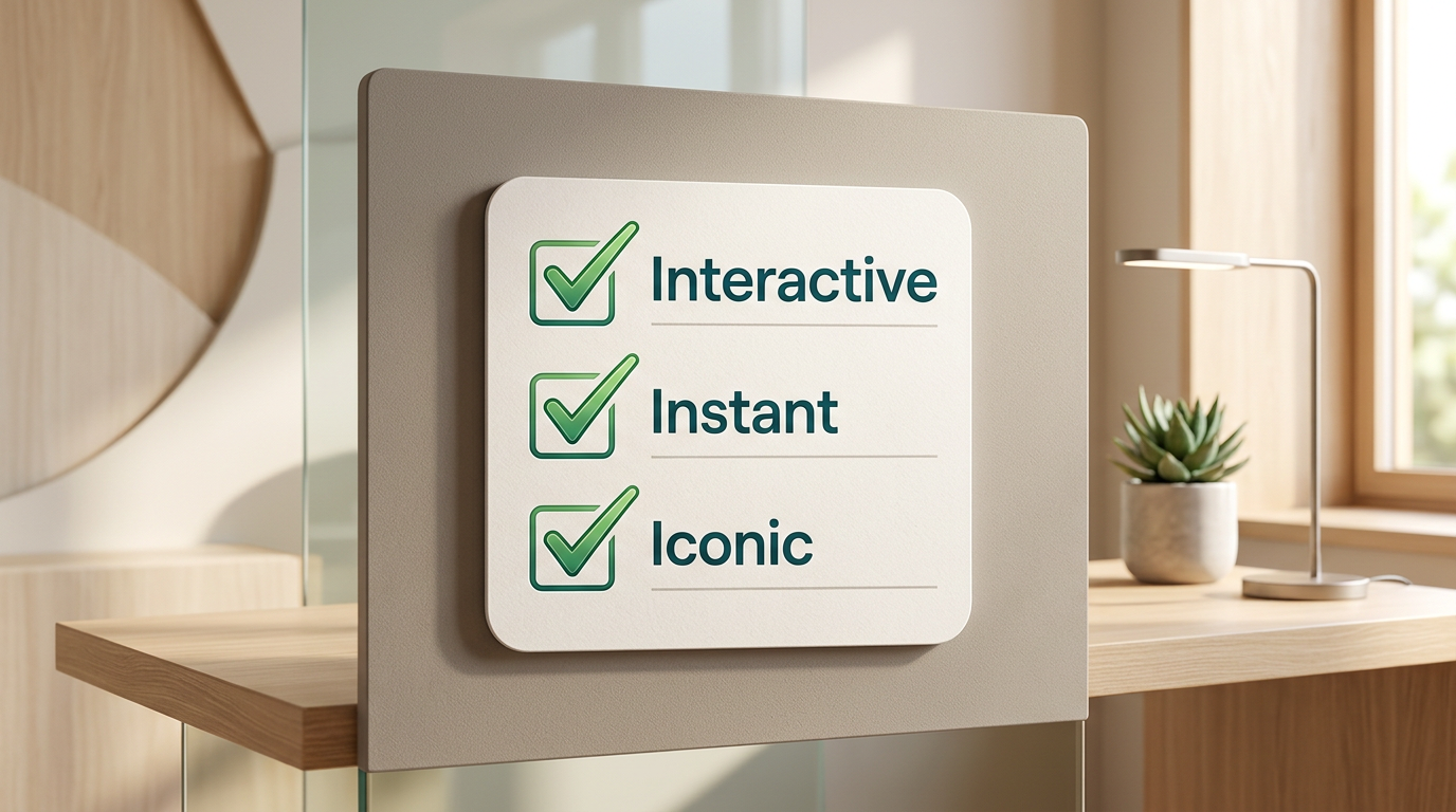 A checklist for evaluating AI voice platforms based on interactivity and character quality.