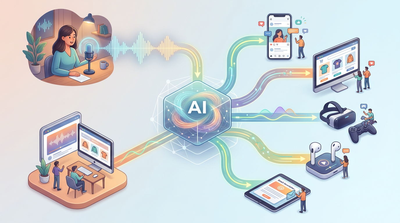 Diagram showing the flow of AI-enabled creator engagement.