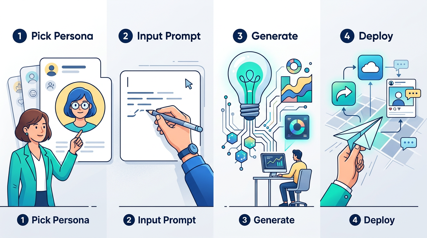 A step-by-step checklist for creators to generate and use AI celebrity personas in their social media content.