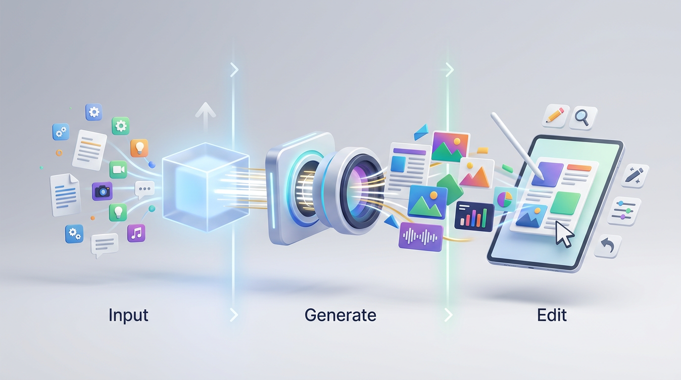 A step-by-step workflow chart for creating AI voice content.