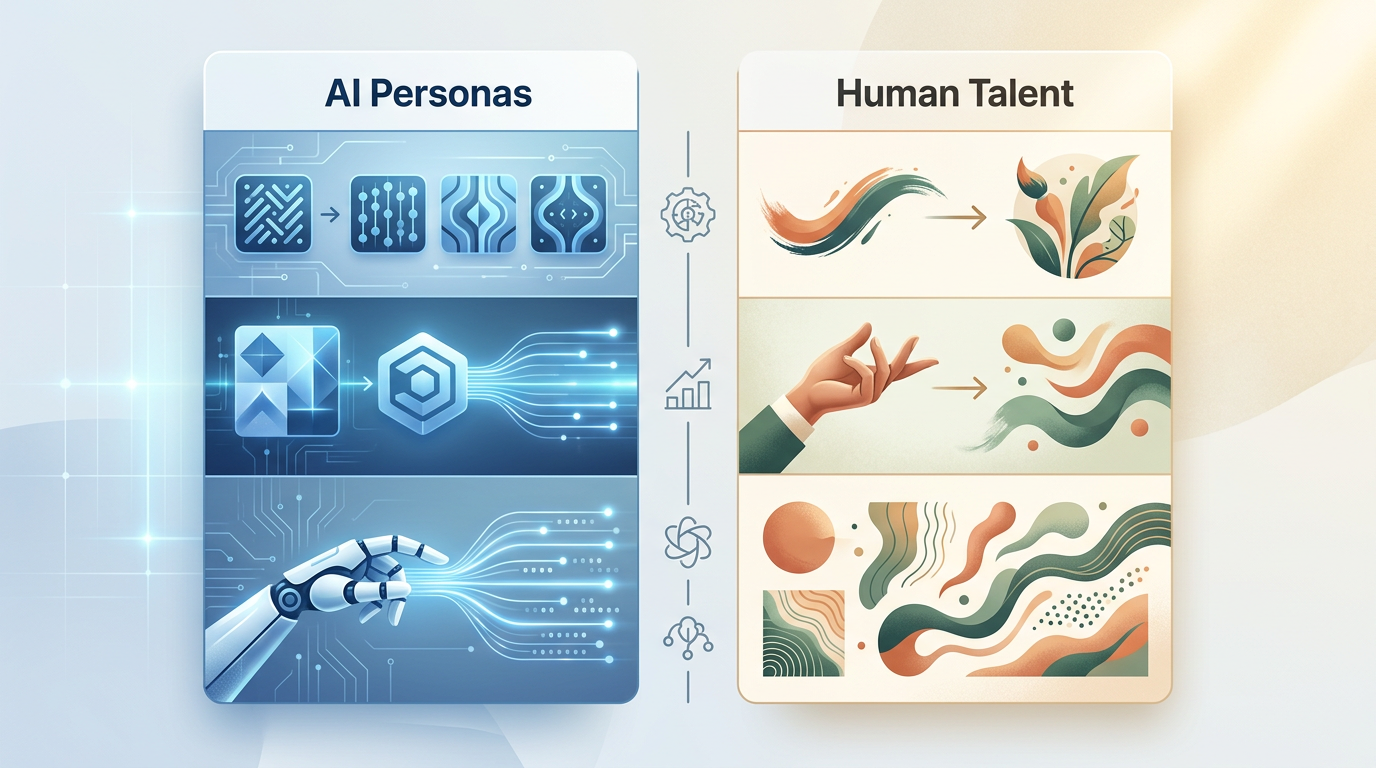 Comparison chart showing the benefits of AI persona content creation versus traditional celebrity bookings.
