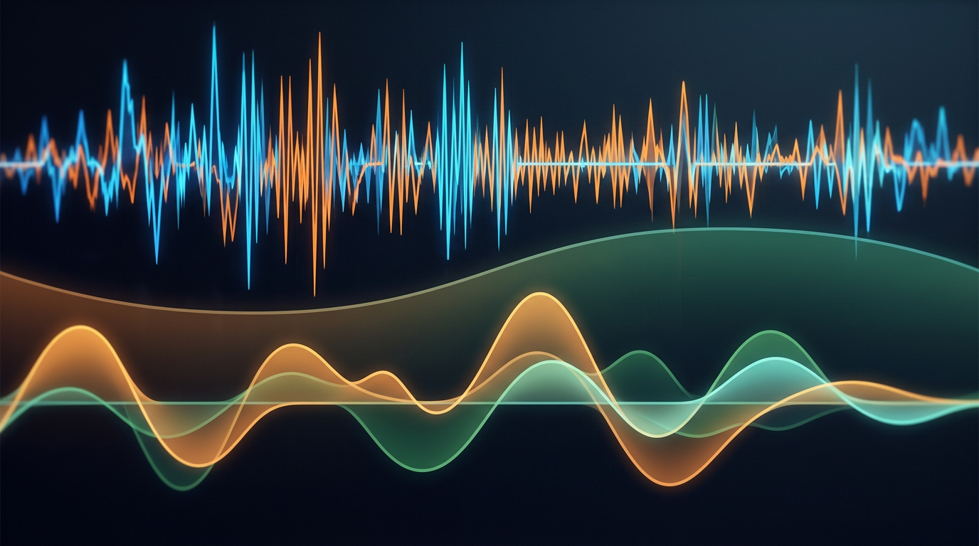 Visual representation of sound waves showing the difference between sharp, aggressive tones and smooth, earnest vocal patterns.