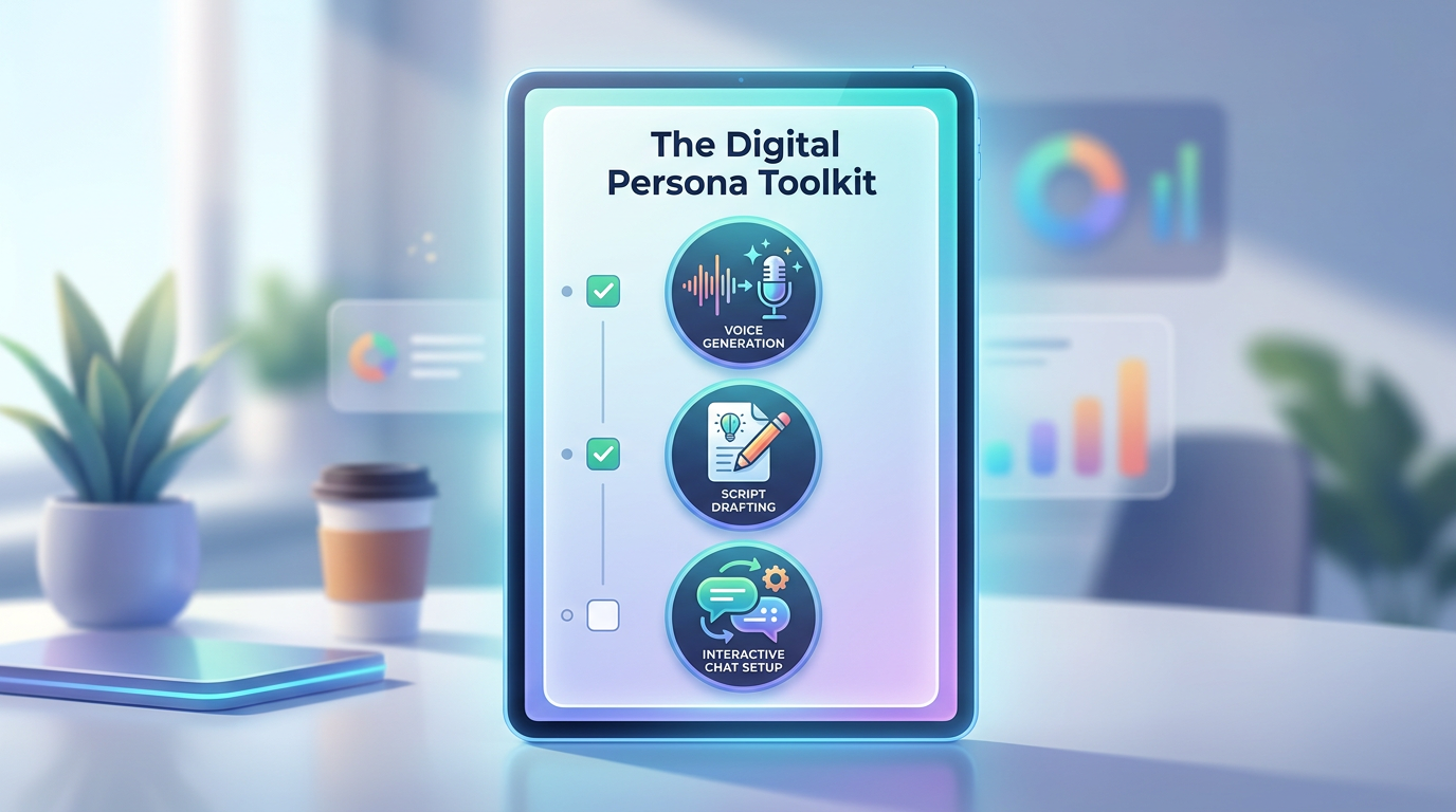 A checklist of essential tools for creators building digital personas.