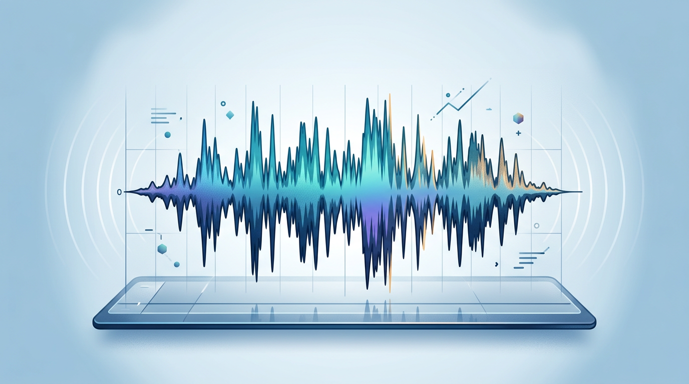 Visual representation of audio waveforms for voice synthesis.