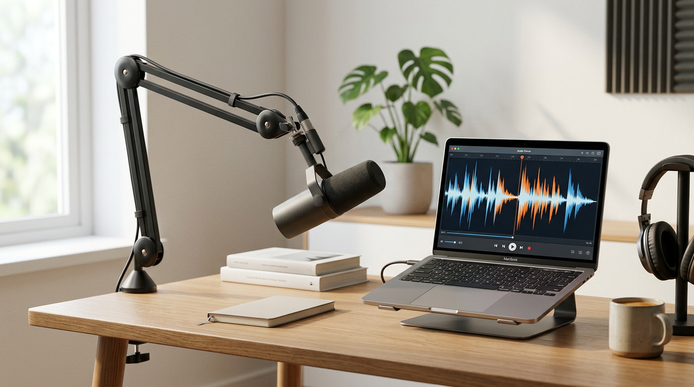 A professional home studio setup for creating AI-powered soccer content.