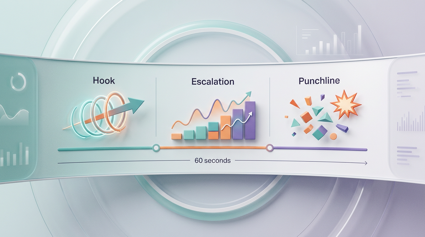 An infographic visualizing the structure of a viral comedic video.