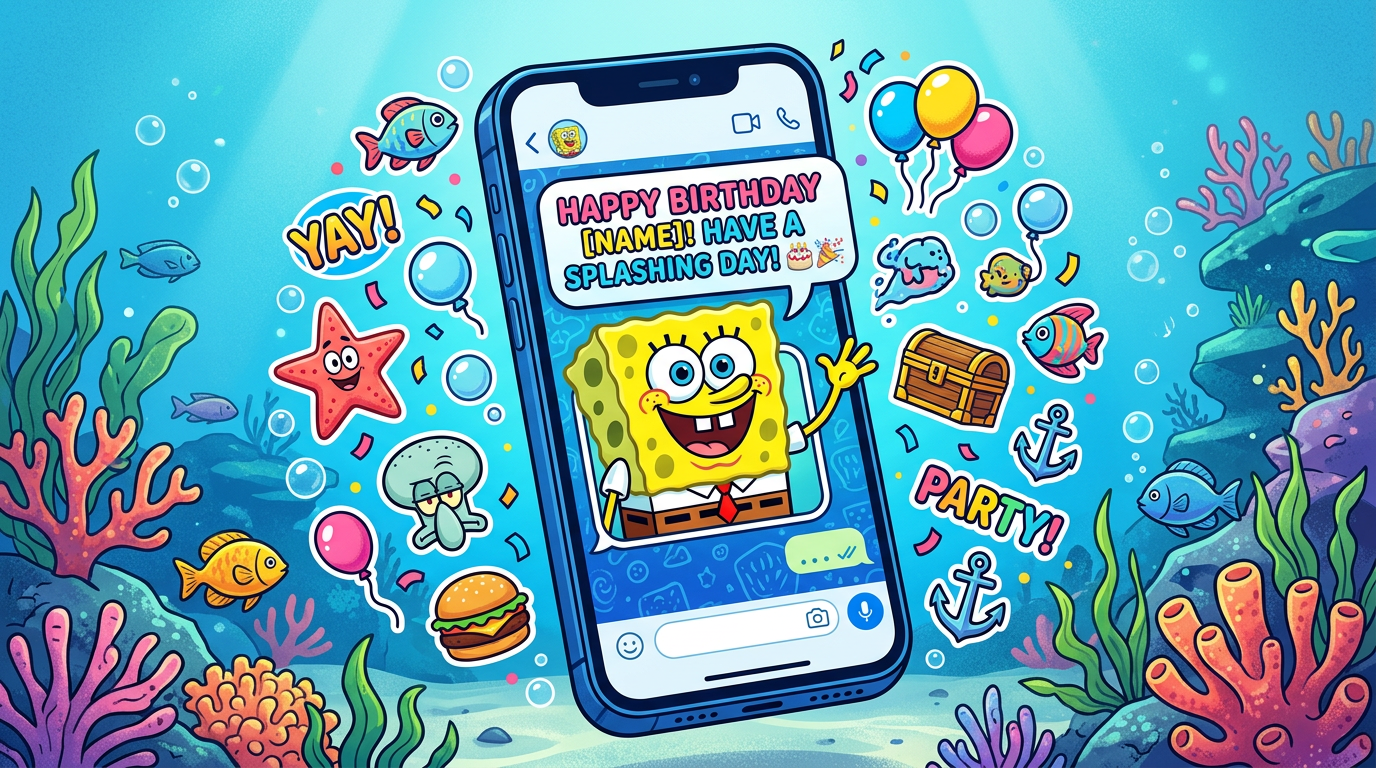Smartphone screen displaying a personalized AI video message from a cartoon character.