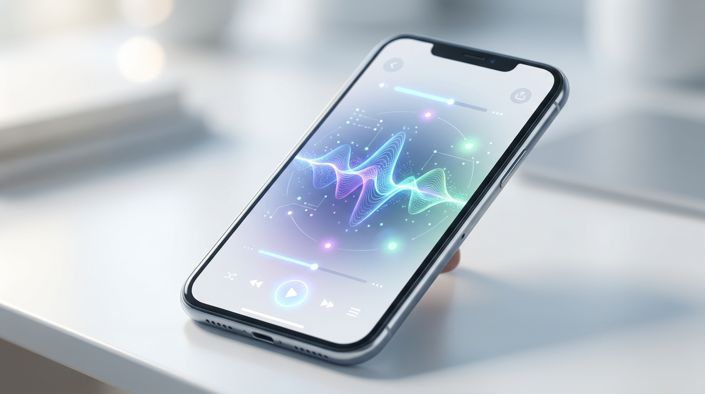 Close up of the Fanfun AI voice generator interface on a smartphone screen.