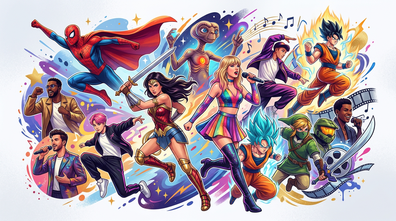 Iconic figures and characters representing high-energy AI persona options.