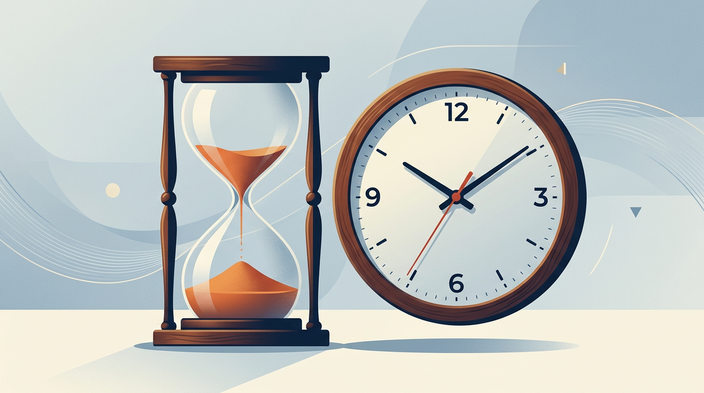 A conceptual graphic illustrating the time lost waiting for traditional celebrity video bookings.