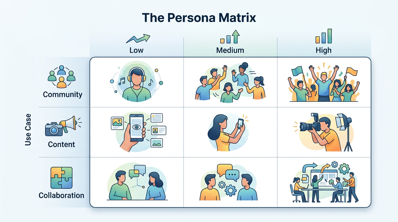 Infographic table showing how to select the right AI persona for creative projects.