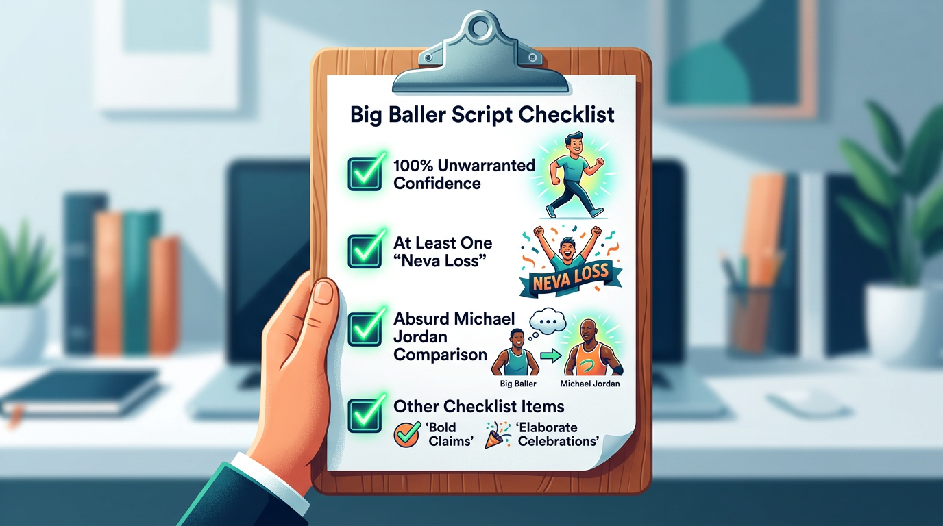 A visual checklist outlining the key ingredients of a LaVar Ball style motivational script.
