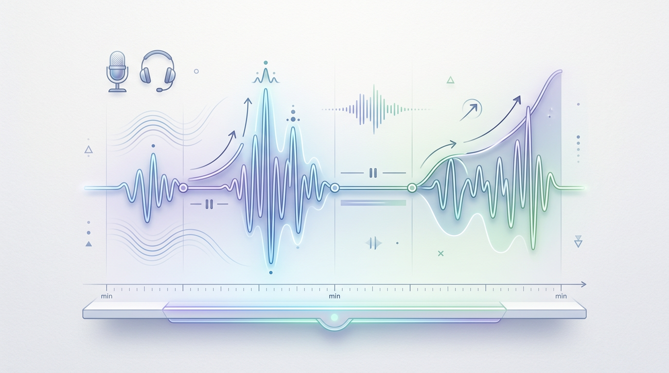An infographic diagram of a vocal waveform showing strategic pause and inflection points for speechwriting.