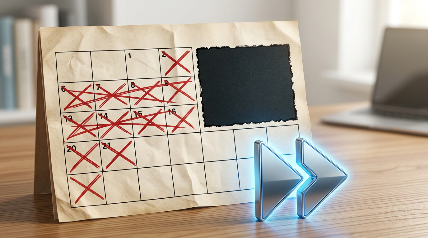 A conceptual graphic illustrating the long wait times of traditional celebrity video bookings compared to instant digital generation.