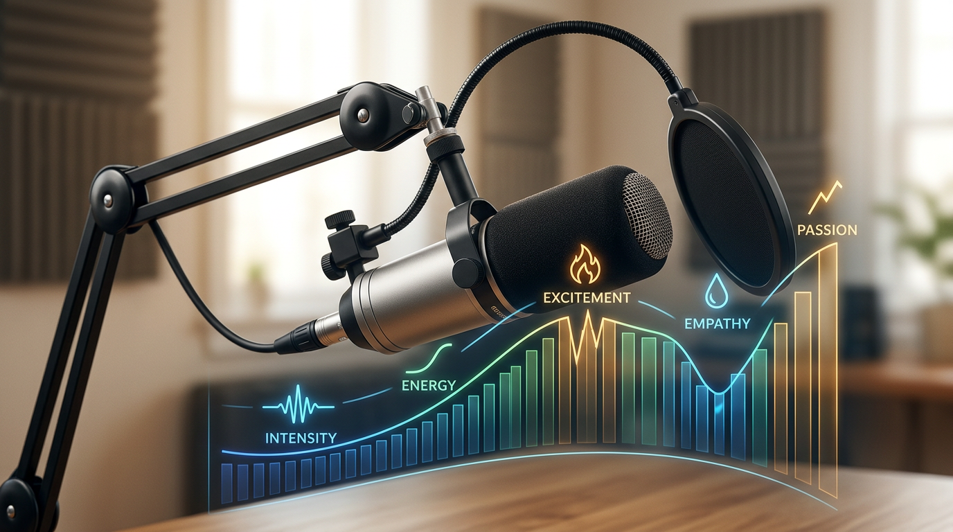 A professional microphone setup representing the bridge between human performance and AI technology.