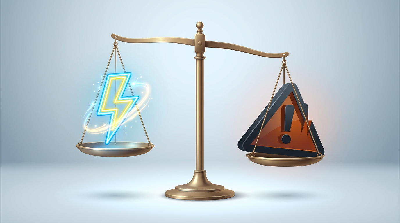 A balance scale weighing high engagement against brand risk to illustrate the volatility trap of real-world creators.