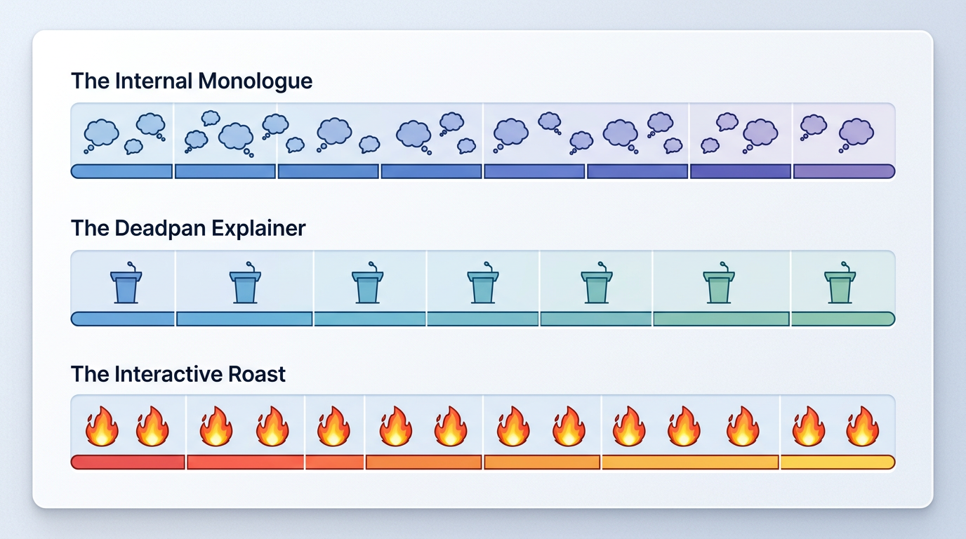 An infographic layout displaying three social media video formats optimized for AI assistant voiceovers.