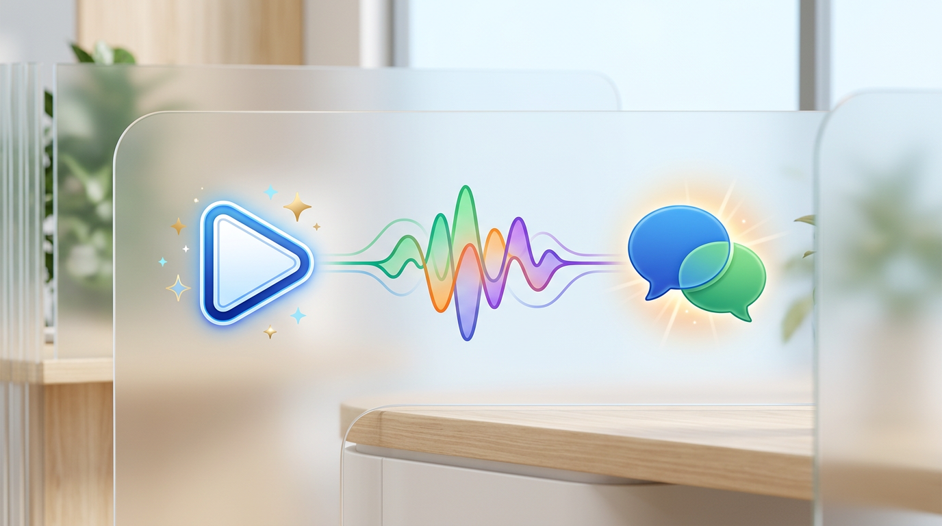 An infographic representing the three mediums of digital personalization: video, voiceovers, and interactive chat.