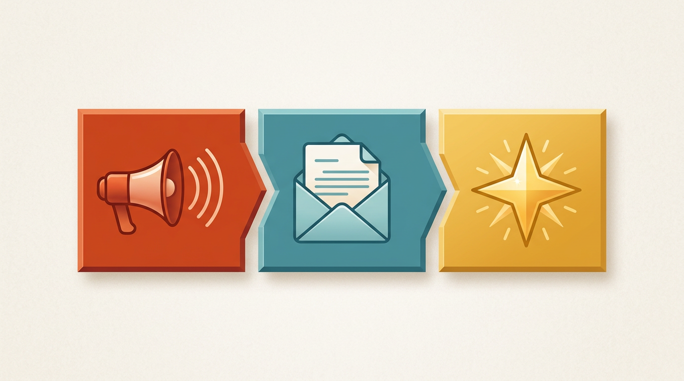 An infographic diagram illustrating the three-part script structure for an AI character shoutout: Hook, Body, and Payoff.