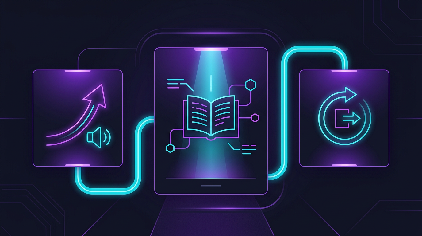 A three-step diagram showing how to structure a script for a personalized AI shoutout, featuring the hook, the core message, and the sign-off.