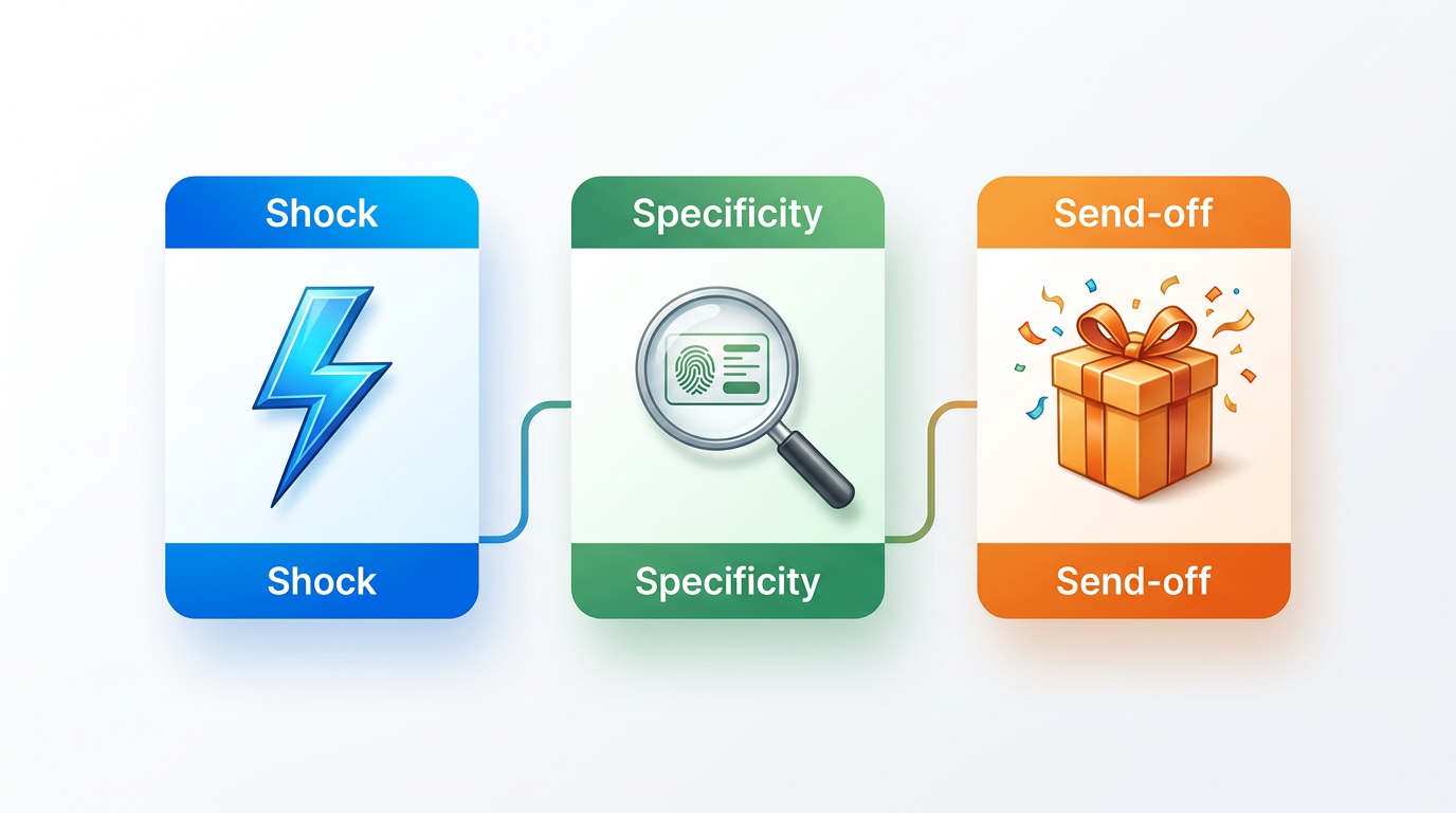 An infographic detailing the SSS scripting framework for writing highly personalized AI birthday video scripts.