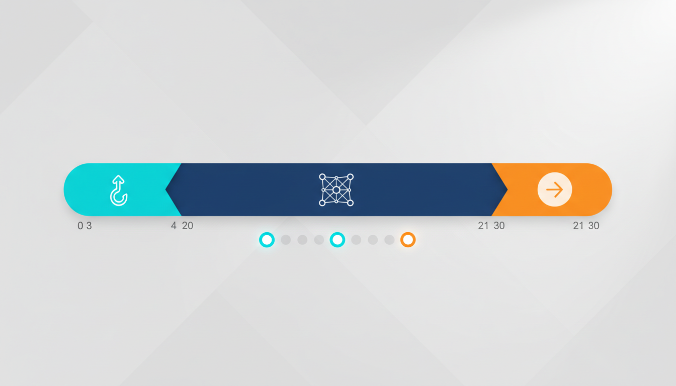 A visual diagram of the 3-part high-conversion video script framework showing the timeline of the Hook, Core Message, and CTA.