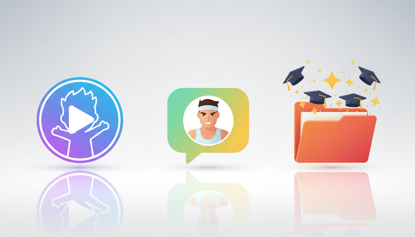 A stylized graphic showing digital gift options including video greetings, interactive chats, and digital memory folders.