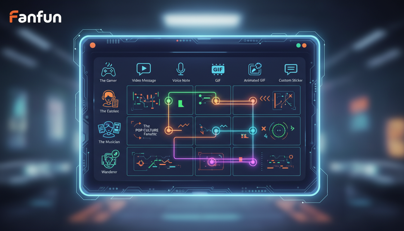 A stylized matrix chart matching friend personalities to unique digital birthday greeting formats.