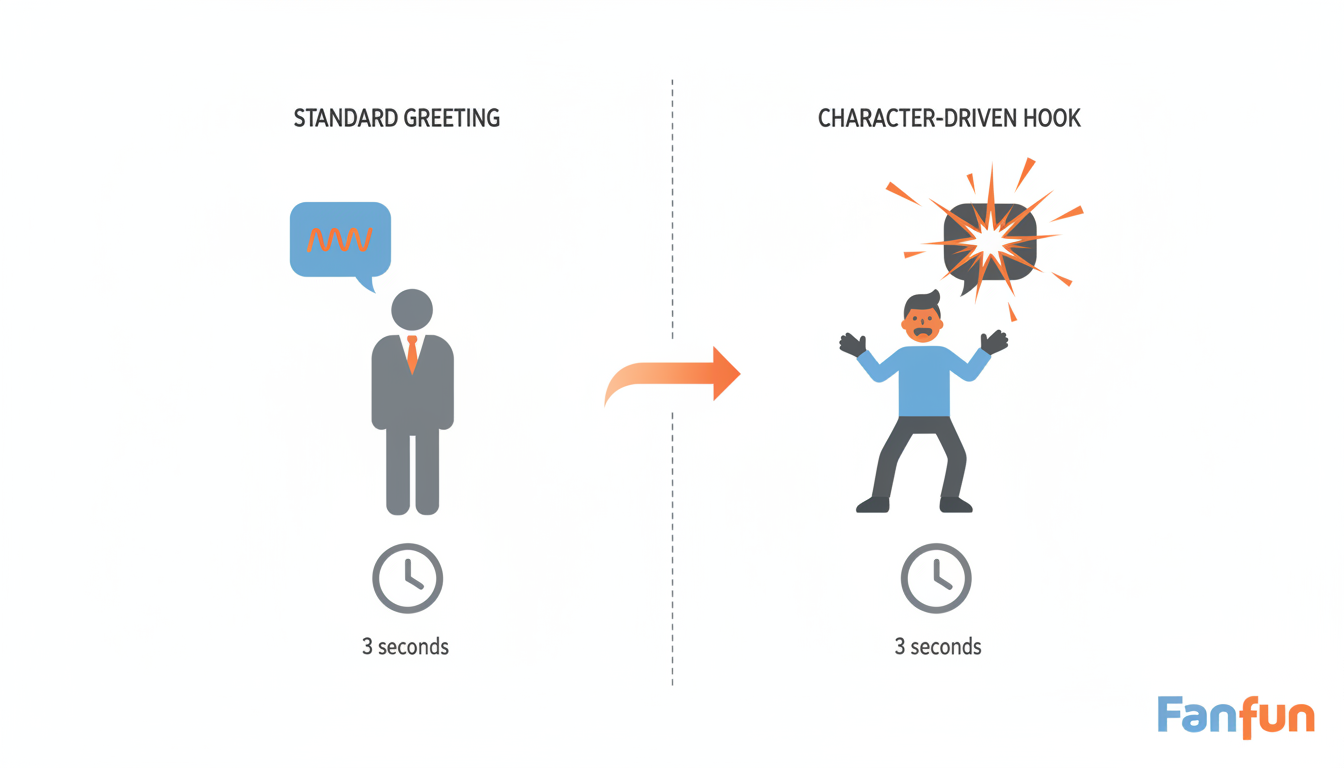 An infographic showing the structure of a high-converting promotional video script, emphasizing the first three seconds.
