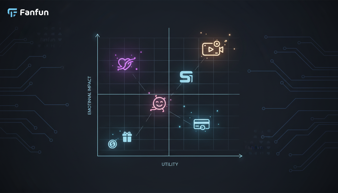 Comparison matrix showing the utility versus emotional impact of various virtual gamer gifts.