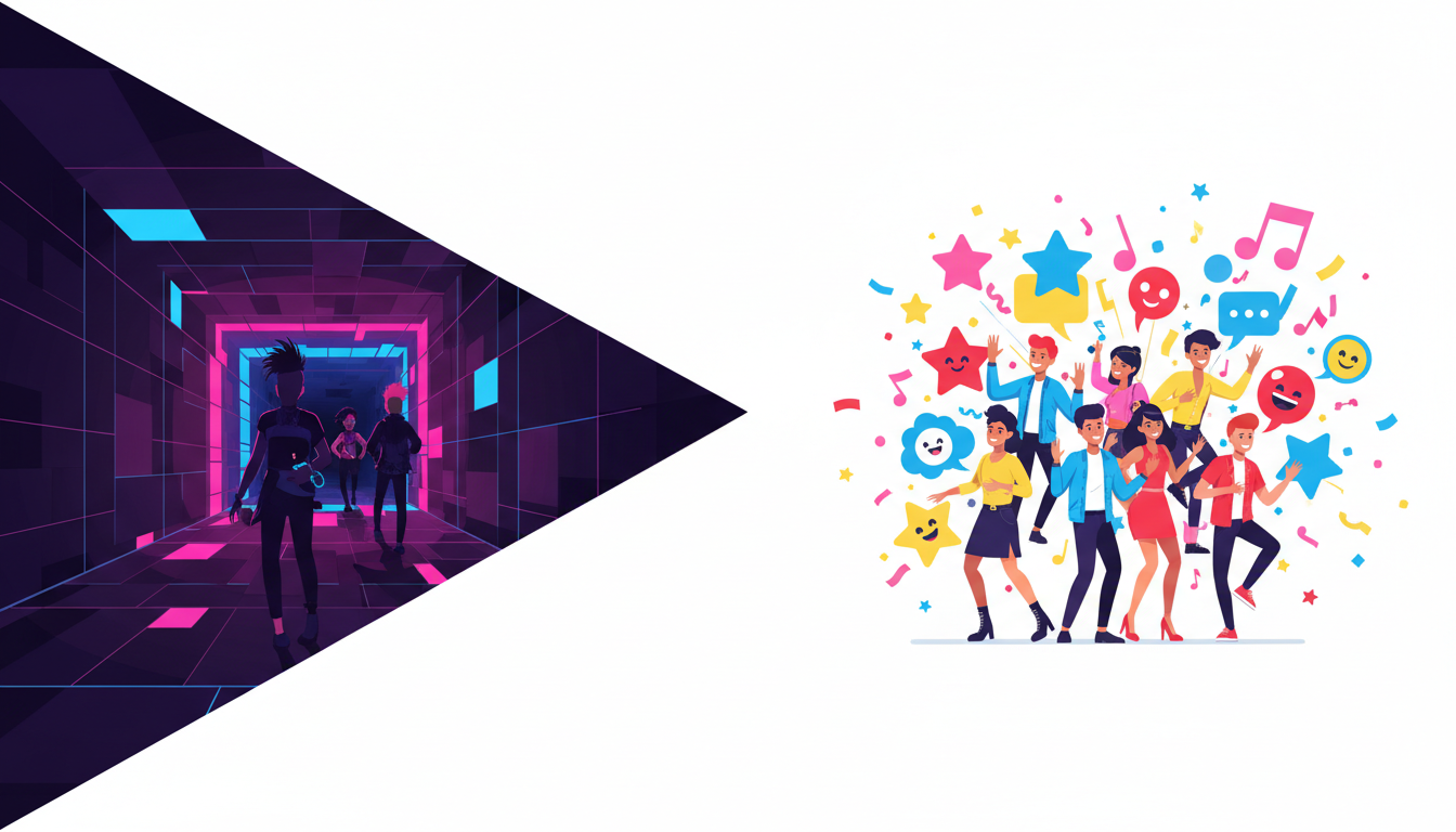A visual comparison of niche subculture and mainstream pop-culture design aesthetics for social media videos.