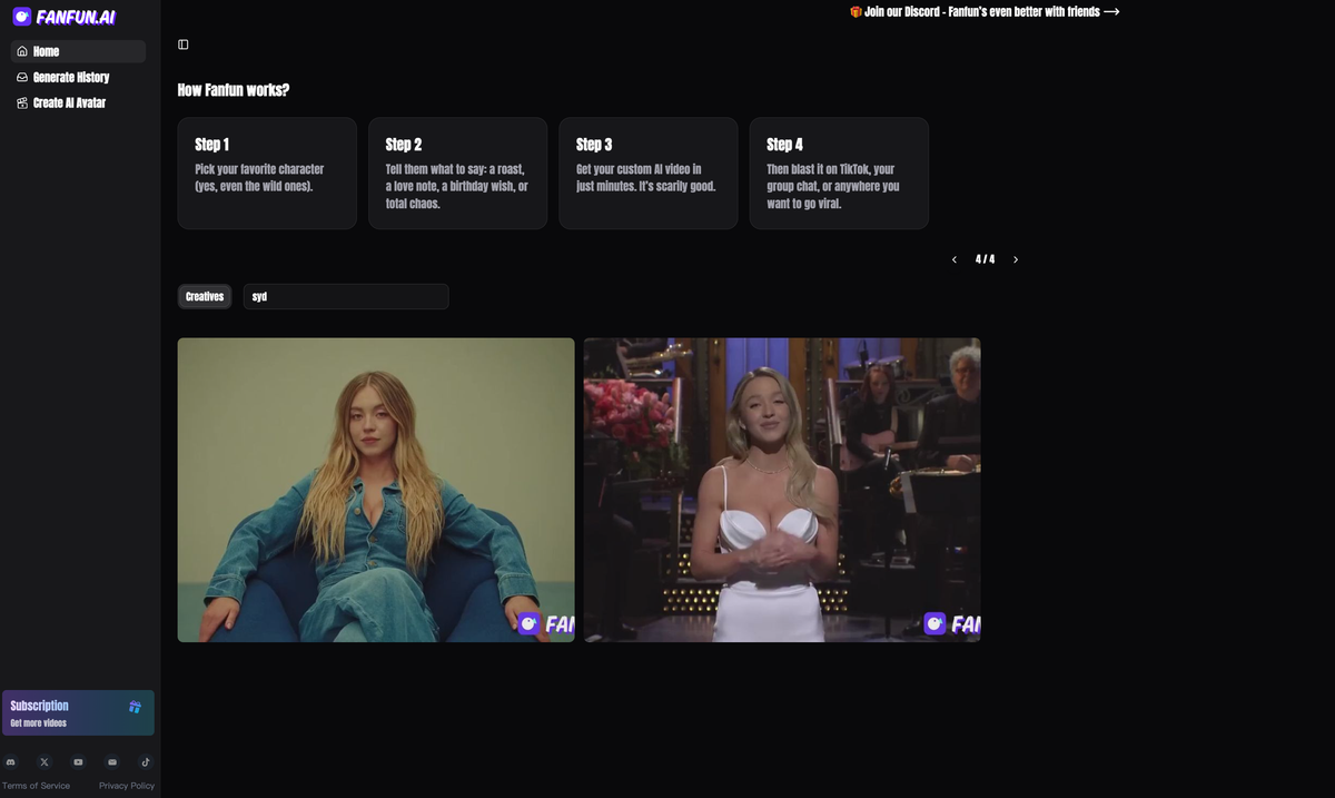 Bring Sydney Sweeney to Your Script: AI Voice & Video Magic from Fanfun.ai
