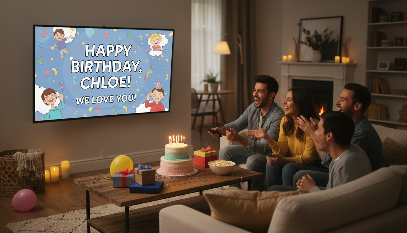 How to Play a Personalized Birthday Video on a TV: The Party Playback Checklist - Fanfun